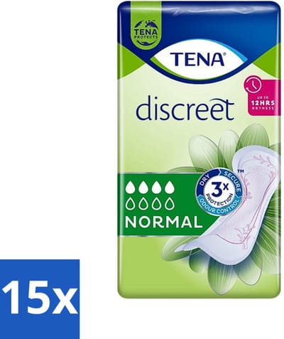 15 x TENA - Discreet Normal - Incontinentieverband - Licht tot Matig Urineverlies - 24 stuks per verpakking - Incontinentieverband - Urineverlies - Zwangerschap - Menopauze - Blaas