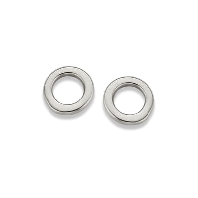 New Bling 9NBG-0440 Witgouden Oorknopjes Cirkel - 4mm - 14 Karaat - Witgoud