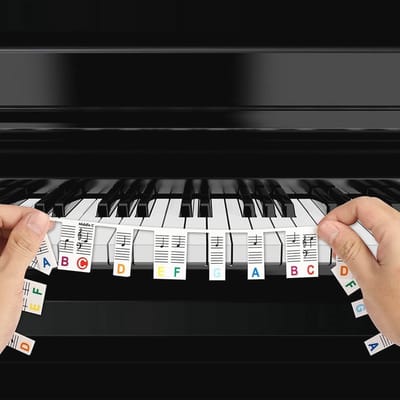 Verwijderbare Herbruikbare Siliconen Notitielabels voor Piano 88 Toetsen - Pianosleutelstickers voor Beginners & Kinderen