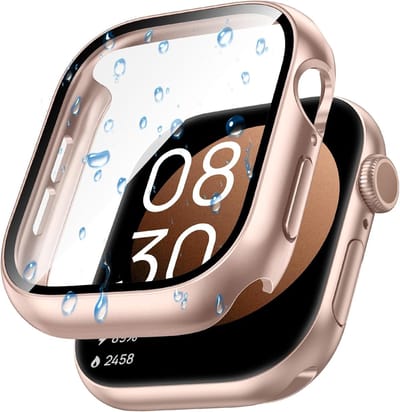 Screen Protector - Hoesje Rose Goud 42mm Geschikt voor Apple Watch Series 10 & Series 11 - 42mm Beschermmend Hoesje Full Cover Hard Case