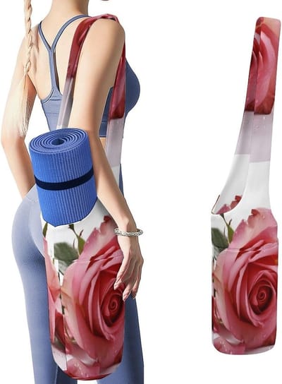 Yogamattas Canvas Tote - Reis Gym Tas - Fitness Opbergen - Veelzijdig Met Vakken - 90 cm Lengte - Roze