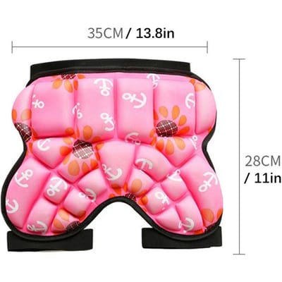 Shorts de Protection Fesses Hanches pour Enfants Pantalon Réglable avec Coussinets Fesses pour Ski Skate Snowboard Roller pink