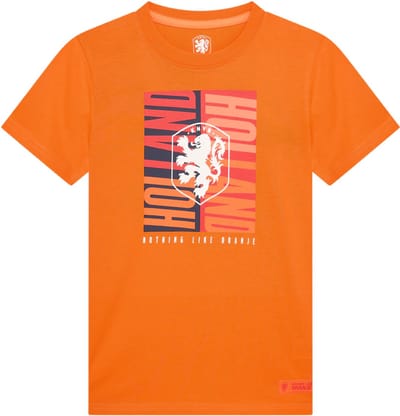 Nederlands Elftal Big Logo T-Shirt Kinderen - Maat 140 - Oranje - Jongens & Meisjes - KNVB - Fankleding - Officiële Merchandise - Voetbal