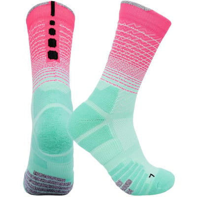 Heren Basketbalsokken Midden Verdikt Ademend Badstofzool Kleurrijk Fitness Hardlopen Fietsen Wandelen Sportsokken calcetines One Size(Size 37-44) pink