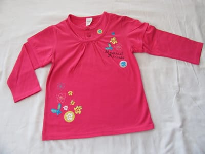 dirkje , meisje, t-shirt lange mouw , fuchia , mystical princess , 98 - 3 jaar