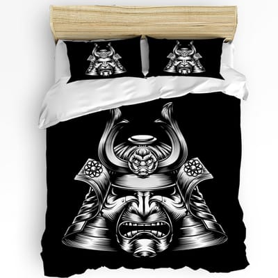 Japanse Geisha Karper Esdoornblad 3-delig Beddengoed Set Voor Slaapkamer Tweepersoonsbed Thuis Textiel Dekbedovertrek Dekbedovertrek Kussensloop AU Double(180x210cm)
