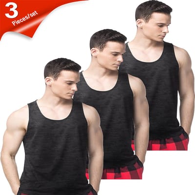 MEETYOO 3 Artikelen Y-Back Spiertank Top, Heren Tanktops Snel Droge Gym Mouwloze Spiert Shirts Voor Herenfitness, Sport- En Trainingsactiviteiten, Zoals Yoga, Fietsen, Rennen, Basketbal Spelen, Voetbal, Gewichtheffen-Type B-Camouflage-S