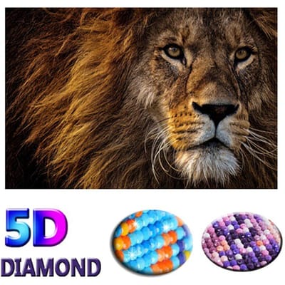 Diamant schilderij 5d leeuw diamant borduurwerk dier kruissteek 20X30CM brown