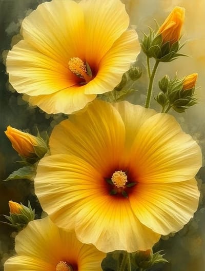 30x20cm Diamond Painting vazen bloemen (rond) nr 416