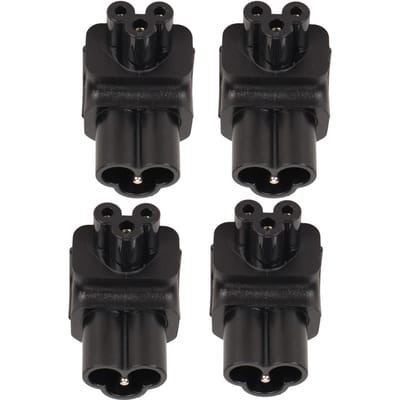 4 PIÈCES IEC320 C6 vers IEC320 C5 Adaptateur d'alimentation Plug and Play C6 vers C5 Angle Droit 90 Degrés Alimentation black
