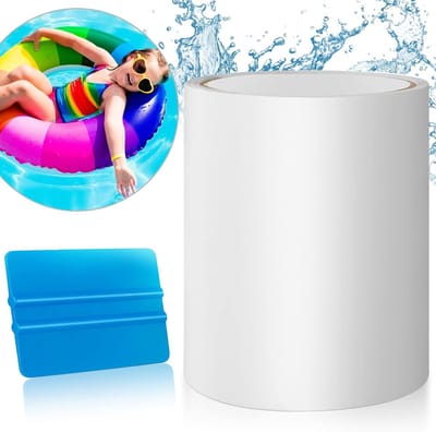 Reparatieset voor Boven Grond Zwembaden met Patches en Transparante Sealing Tape, 10 cm x 150 cm, Ideaal voor Waterbedden en Luchtbedden