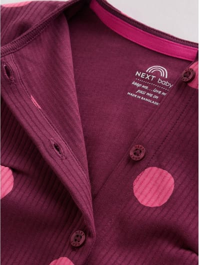 Next - Meisjes - Set van 3 babyrompers met knopen - Bruin