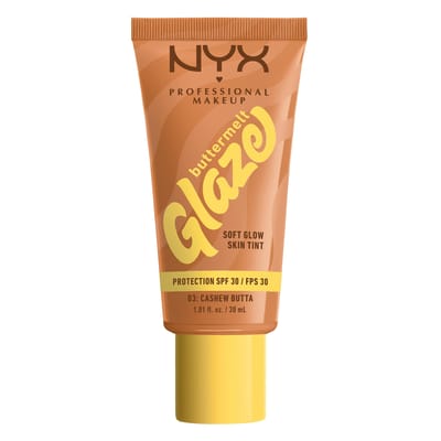 NYX Professional Make Up Buttermelt Glaze Cashew Butta Foundation - Tot 12 uur draagtijd - SPF 30 bescherming - 3 - 30ml