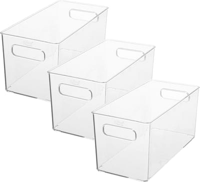 Set van 3x stuks 5five badkamer opslagbox voor make-up flesjes - kunststof - 31 x 15 cm - nagellak box - make-up box - organizer