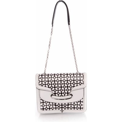 Alexander McQueen, Heroine zwart-witte schoudertas.