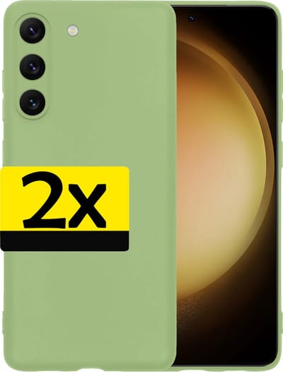 Hoesje - 2 Stuks - Geschikt voor Samsung Galaxy S23 - Sterk & Shockproof - Case Siliconen - Back Cover - Telefoon Hoes - Telefoonhoesjes - Groen
