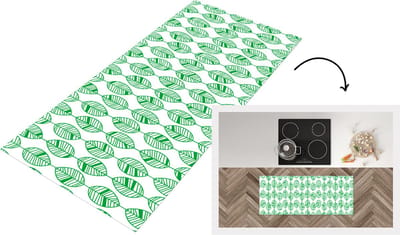 Keukenloper - Loper keuken - Patroon - Blad - Groen - 120x50 cm - Keukenloper vinyl