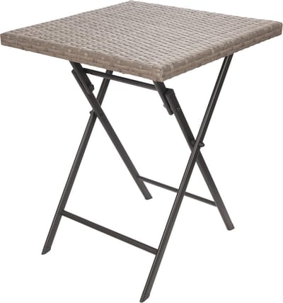 Tuintafel - Balkontafel bijzettafel - Buiten genieten - Inklapbaar weerbestendig - 58 x 58 cm - Grijs bruin