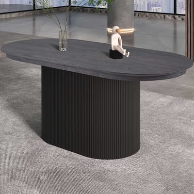 Uitschuifbare tafel 'Lagos' 180-220 cm Ovaal Decor Donkerbruin