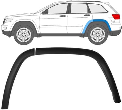 Zijlijst sierlijst achterspatbord voor Jeep Grand Cherokee 2010-2021 / Links