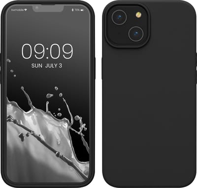 kwmobile telefoonhoesje geschikt voor Apple iPhone 14 - Hoesje met siliconen coating - Smartphone case in mat zwart