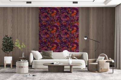 Behang - Fotobehang Patroon - Line art - Art nouveau - Breedte 200 cm x hoogte 300 cm