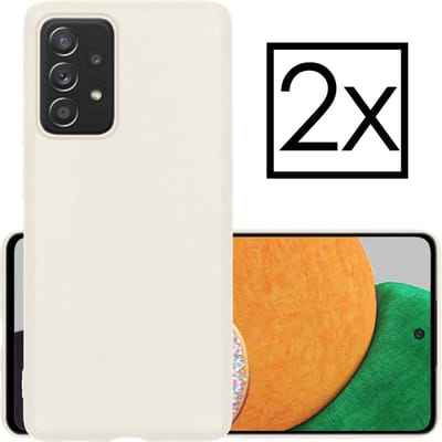 Hoesje - 2 Stuks - Geschikt voor Samsung Galaxy A52s 5G - Sterk & Shockproof - Case Siliconen - Back Cover - Telefoon Hoes - Wit