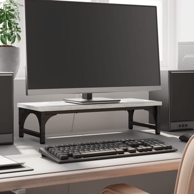 vidaXL - Monitorstandaard - 55x23x14 - cm - bewerkt - hout - grijs - sonoma - eiken