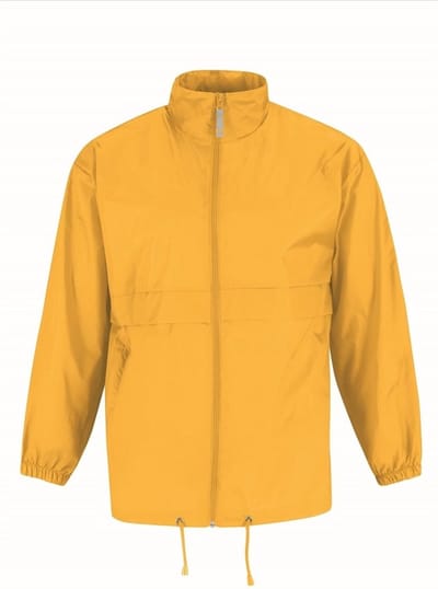 B&C Windbreaker - sirocco windjas - okergeel - heren met capuchon S Geel