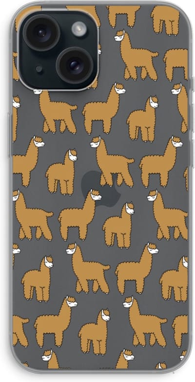 Case Company® - Hoesje geschikt voor iPhone 15 hoesje - Alpacas - Soft Cover Telefoonhoesje - Bescherming aan alle Kanten en Schermrand