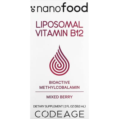 Codeage, Liposomale Vitamine B12, Gemengde Bessen Smaak, 2 fl oz (59,2 ml)