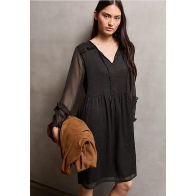Gedessineerde chiffon jurk
