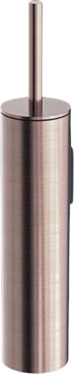 Owen & Finch RVS Toiletborstel met Wandhouder – Geborsteld Satijn Brons | Brushed Satin Bronze | Rosé Gold PVD – Luxe Zwarte Borstel
