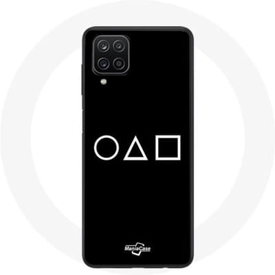 Coque - Samsung - Galaxy A12 - Souple - Noir - Squid Game symboles noir