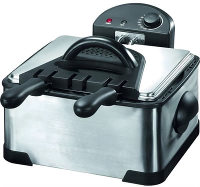 DnA® Frituurpan - Dubbele Frituurpan - Friteuse - Dubbele Friteuse - Zwart/Zilver - 41cm x 41cm x 26cm