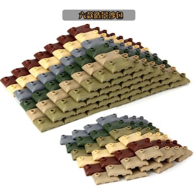 Tweede Wereldoorlog slagveld bunkers zandzak bouw speelgoed soldaat accessoires voor creatief spel 100 beige