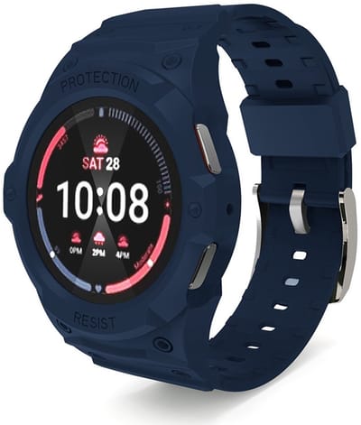 Bandje - met ingebouwde case - geschikt voor Samsung Galaxy Watch 7 (40 mm) - donkerblauw