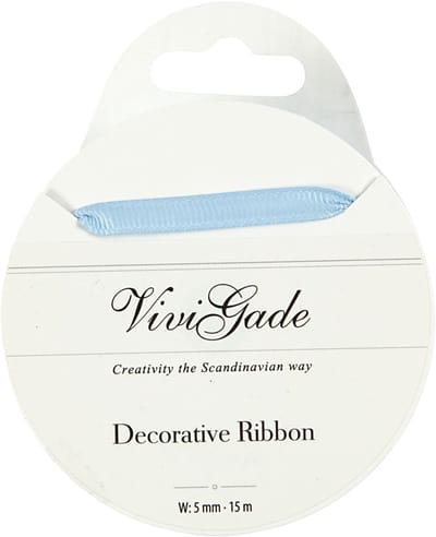Decoratie lint, B: 6 mm, lichtblauw, 15 m/ 1 rol