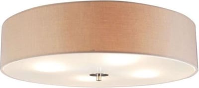 QAZQA Drum 50 R - Plafondlamp met lampenkap - 4 Lichts - Ø50 cm - beige