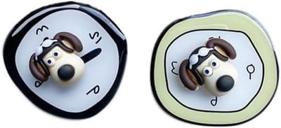 Universele Telefoon Ring Houder, Inklapbare Telefoon Grip en Stand, Kleurige Hond en Klok, Set van 2 voor Smartphones en Tablets