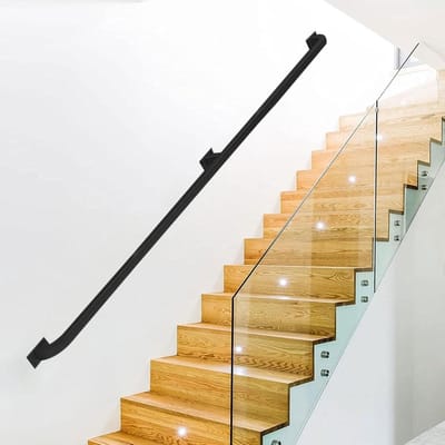 Trapleuning Smeedijzer - Veiligheidsgrijper - Veiligheid Bieden - Sterke Corrosiebestendigheid - 210 cm - Zwart