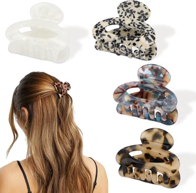 4 stuks 4,5 CM Kleine Haarspelden Dames Antislip Haarsieraden voor Vrouwen Meisjes Dun Haar Sterke Grip voor Kantoor Bad Styling (Schildpad)
