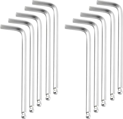 Set van 5 balhoofdsleutels, 4mm in verschillende maten voor precisiewerk en hobbyprojecten