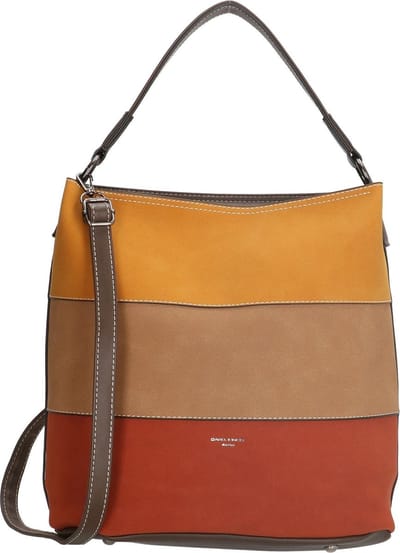 David Jones Hand & Omhang Schoudertas Buidel Tas Bruin Gestreept