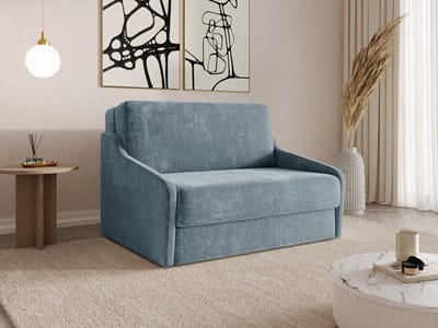 FLY 120 - Slaapbank - Compact en Multifunctioneel - 135 x 115 x 90 cm - Eenvoudig Uitklapbaar & Decoratieve Stiksels - Turkoois (VIBE 73)
