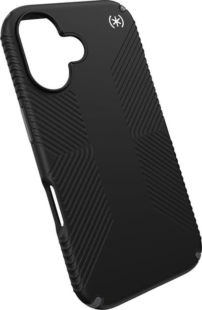 Speck hoesje geschikt voor Apple iPhone 16 - Ultieme Bescherming en Grip - Luxe Soft-touch Afwerking - Valbescherming gecertificeerd tot 4 meter - Microban Antibacterieel - Presidio2 Grip lijn - Zwart