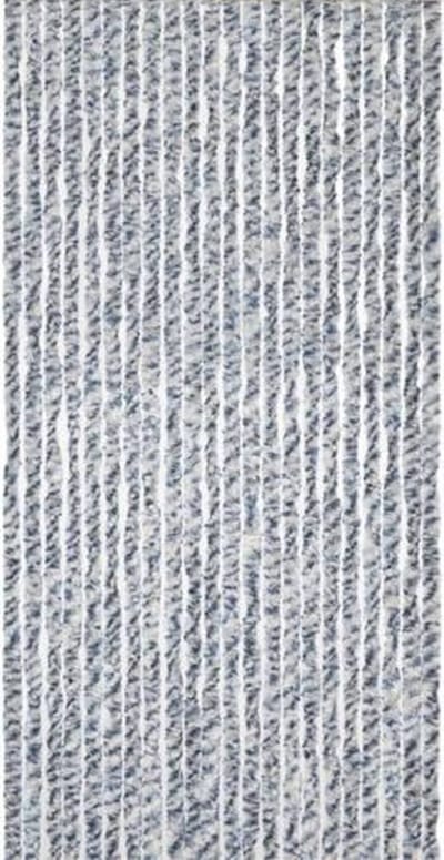 Vliegengordijn Kattenstaart 90x200cm – Grijs Wit – Chenille – Insectenwerend - Let op hoogte - Meet kozijn op !
