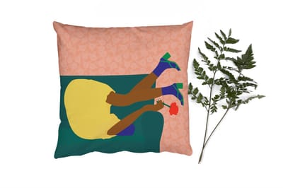 Sierkussens - Kussentjes Woonkamer - 40x40 cm - Vrouw - Bloemen - Retro