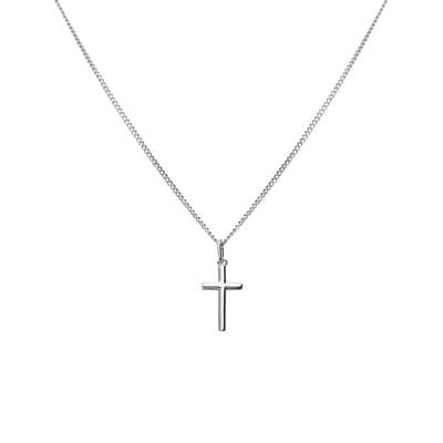 Lucardi Dames Zilveren ketting met hanger kruis - Ketting - 925 Zilver - Zilverkleurig - 45 cm