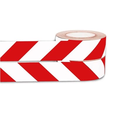 reflecterende waarschuwingsmarkering rood wit - zelfklevend - 50 mm - 25 m 50 mm x 25 m